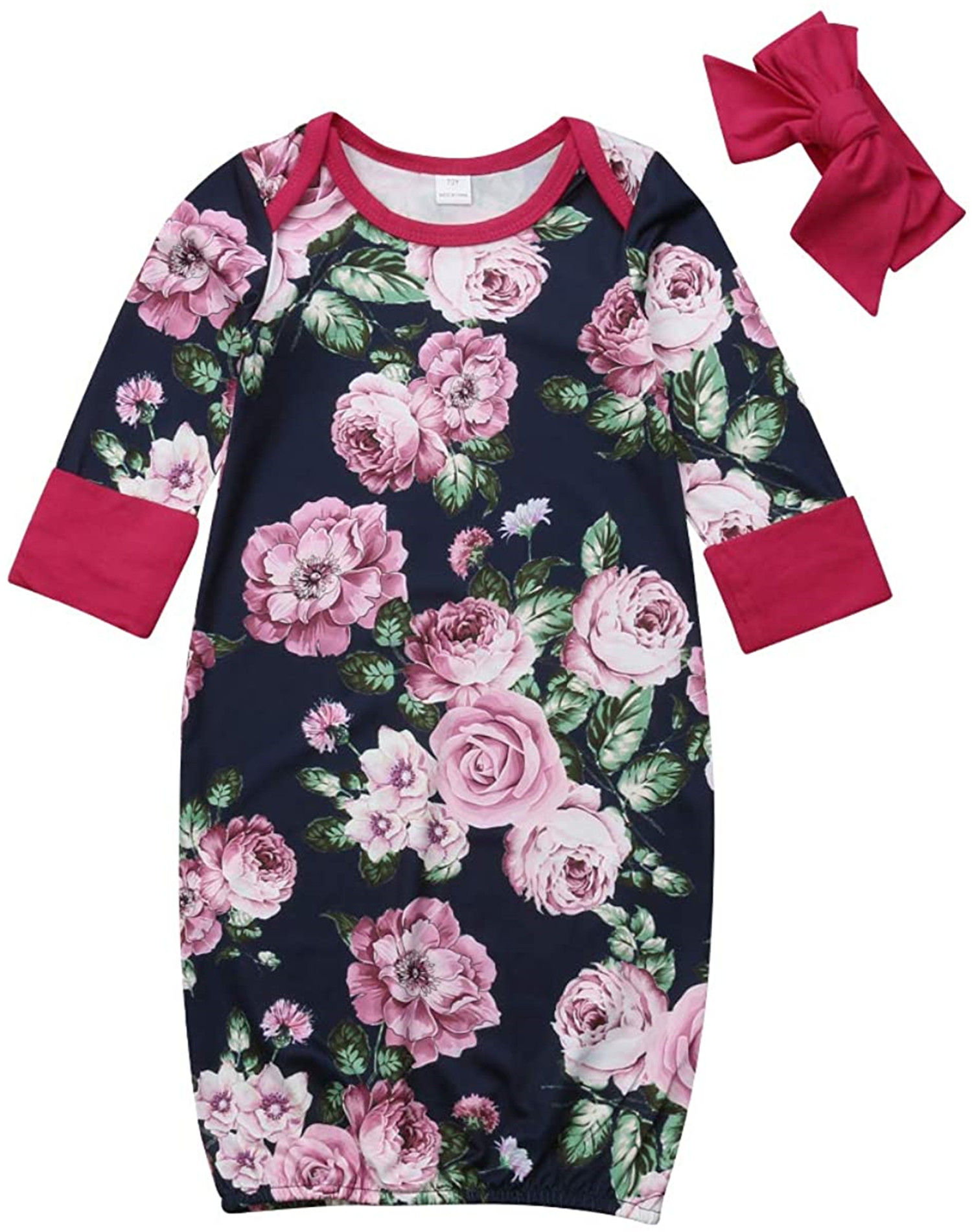 EYIIYE Mother and Daughter Matching Pajamas Floral Kimono Short Robes Sleepwear