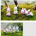 thumbnail image 4 of FRCOLOR rabbit miniature 8 Pcs Mini Rabbits Miniature Ornament Kits for Moss Outdoor Micro Landscape DIY Fairy Garden House Terrarium Kit Plant Decoration(4 Pcs Pink Rabbits + 4 Pcs White Rabbits), 4 of 5