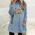 thumbnail image 1 of Hauts Mignons pour Femmes à Col Rond et d'Hiver Ample Imprimé avec Poche Chaude à Manches Longues Blouse Hauts Chemises d'Entraînement pour Femmes en Liquidation, 1 of 4