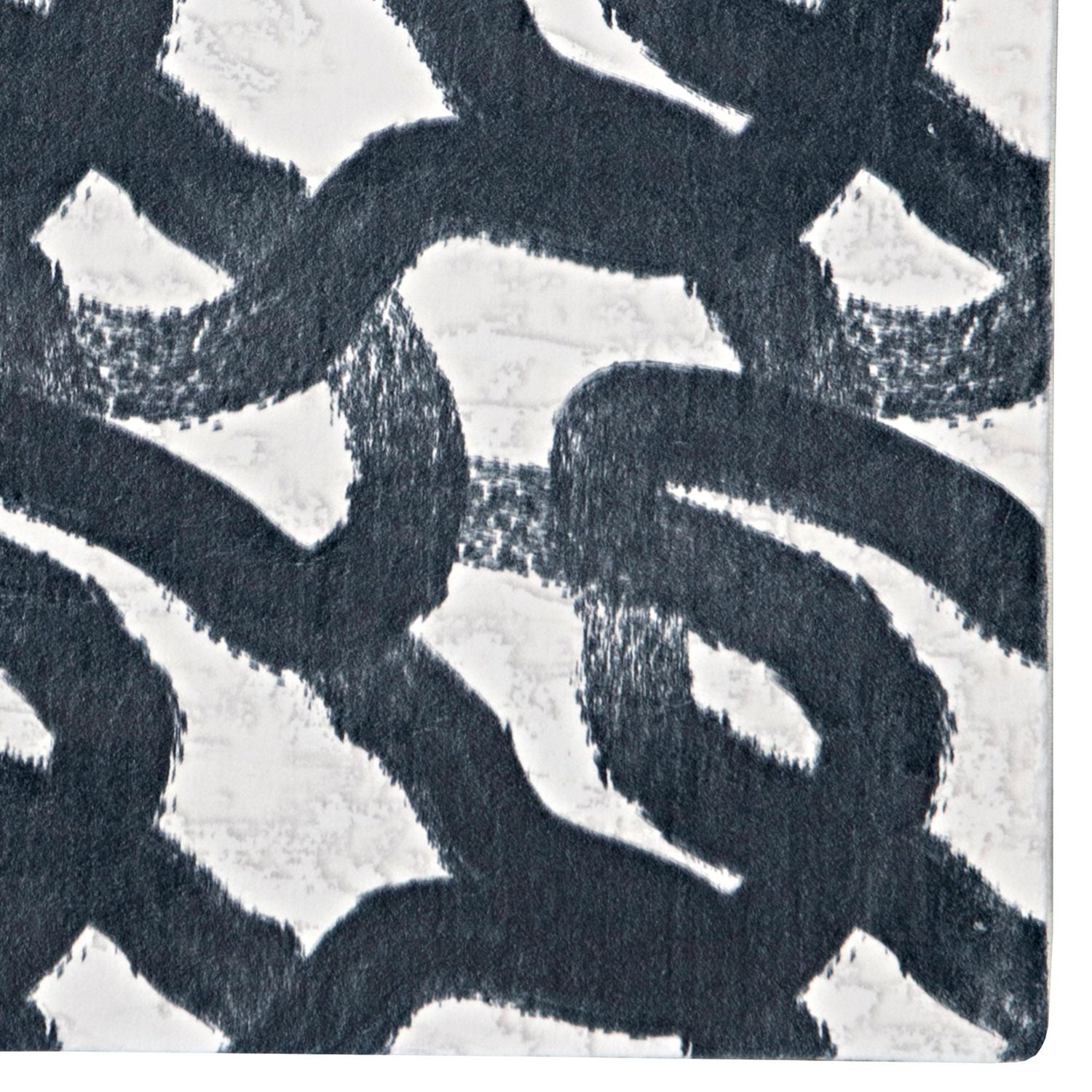 Motif Printed Faux Rabbit Sketch Black & White 3 ft. x 5 ft. Accent Rug