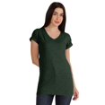 thumbnail image 1 of Inkmeso Basic V-neck Jersey T-shirt Short Sleeve Long Length Tee Workout Top For Womens, 1 of 8