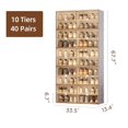 thumbnail image 2 of ANTBOX 10-Tier Stackable Shoe Organizer Cabinet with Magnetic Doors, Foldable Plastic Storage, Clear, 2 of 5