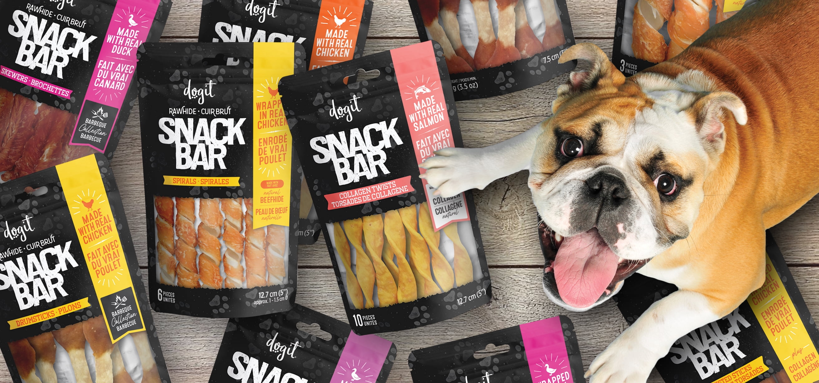 Brochettes de canard et peau de bœuf Dogit Snack Bar, 15 cm (6 po), 100 G