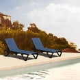thumbnail image 1 of Domi Outdoor Living Aluminum Chaise Lounge Chairs Set of 2 - Adjustable Poolside Recliners with Wheels, Durable Textilene & All-Weather Design for Canadian Patio, Deck, Backyard (Navy Blue), 1 of 6
