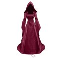thumbnail image 1 of Penkiiy Robes d'Invité de Mariage pour Femmes Robe de Sorcière Médiévale pour Femmes Grande Taille Robe de Cour Renaissance à Capuche Robe Gothique Longueur au Sol Robe Rouge, 1 of 9