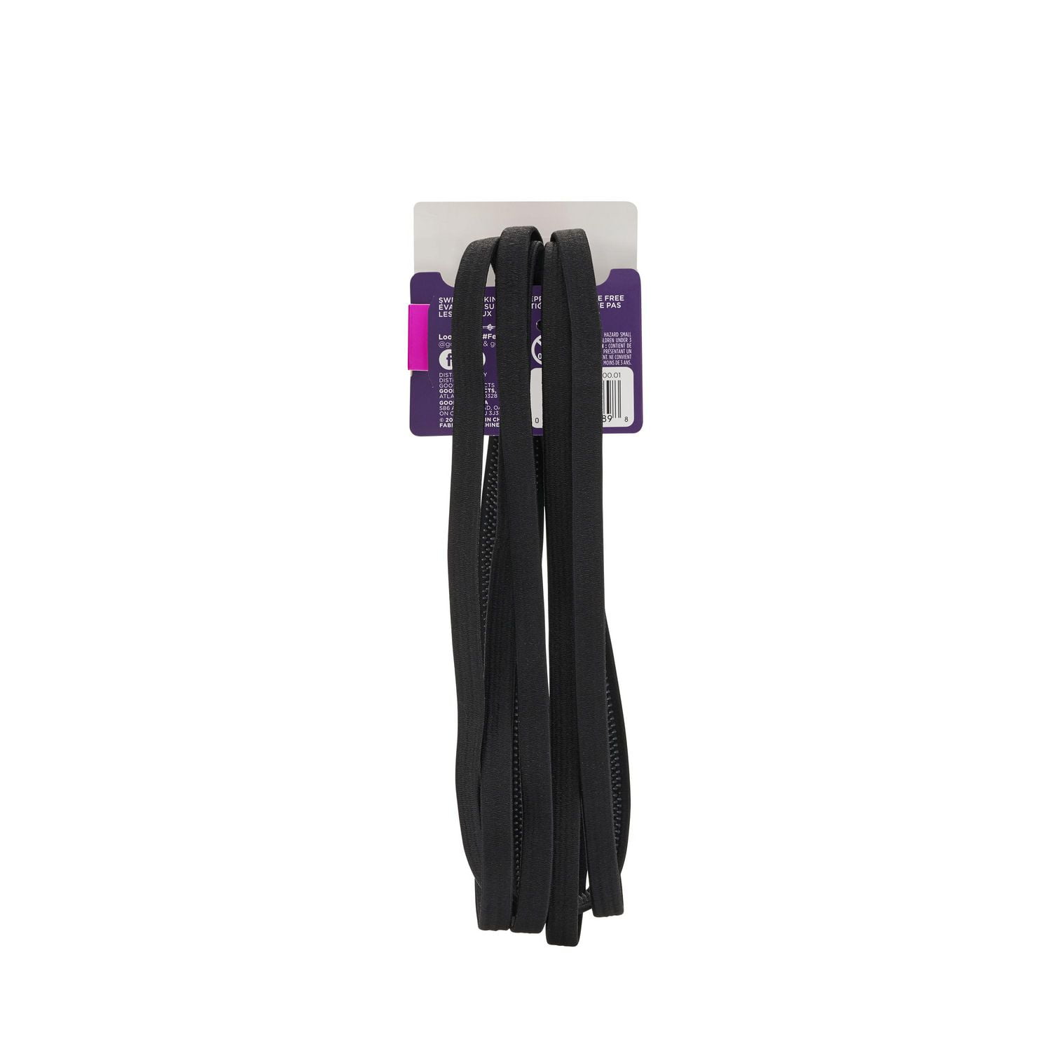Goody Bandeau antidérapant fin en silicone noir 5 pièces