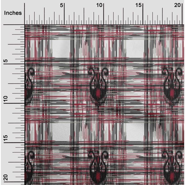 oneOone Cotton Silk Fabric Swirl & Check Ikat Decor Fabric Printed BTY 42 Inch Wide