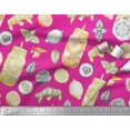 thumbnail image 3 of Soimoi Modal Satin Fabric Lemon Slice Jar,Cucumber & Ginger Vegetable Decor Fabric Printed Yard 42 Inch Wide, 3 of 3