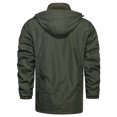 thumbnail image 4 of LSLJS Manteaux Chauds pour Hommes d'Hiver Doublés de Velours, Couleur Unie, avec Fermeture Éclair et Poches (Vert Armée, TTTTG), 4 of 8
