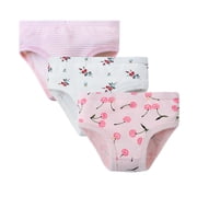 Povozer Kids Children Girls Underwear Cute Print Briefs Shorts Pants Underwear Trunks 3PCS （1）(Sky Blue,12-18 Months)
