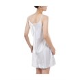 thumbnail image 2 of INSPIRE CHIC Nuisette en Satin pour Femme, Ourlet à Volants, Bretelles Spaghetti, Grande Taille, Camisole Soyeuse, Robe de Nuit, TG, Blanc, 2 of 5