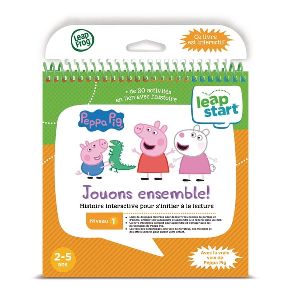 LeapFrog LeapStart Peppa Pig Jouons ensemble! - Livre d'activités interactif - Version française, 2-4 Ans