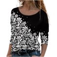 thumbnail image 1 of Machine d'Impression de T-Shirts Mode Femmes Décontracté Impression Col Rond Manches Longues T-Shirt Ample Blouse d'Automne Chandail Hauts, 1 of 5