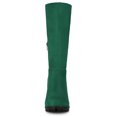 thumbnail image 2 of Unique Bargains Bottes à Talon Bloc Mi-Mollet pour Femmes Vert US 7.5, 2 of 8