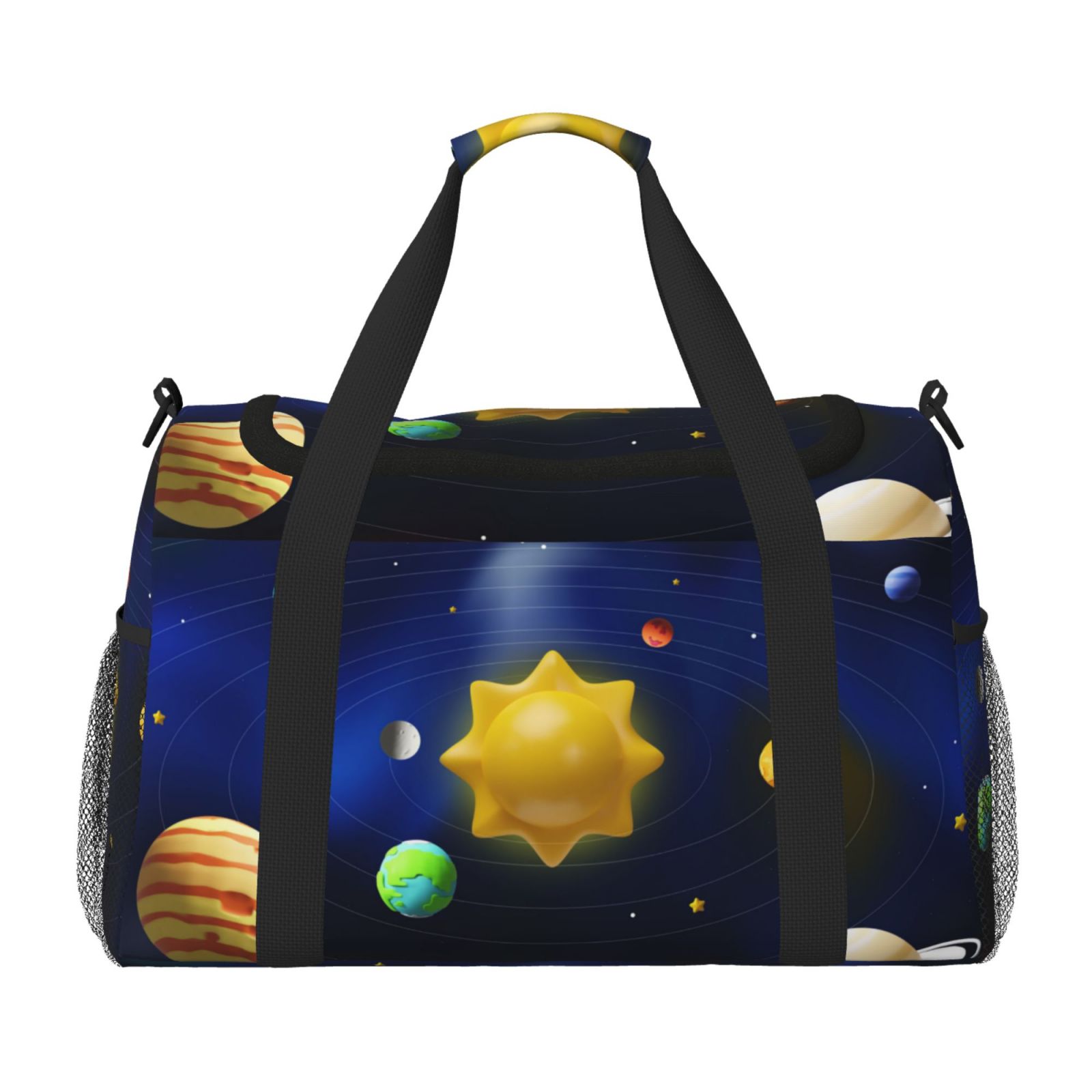 Vsdgher Solar System Pattern Unisex Hand Travel Bag,Foldable Travel Duffel BagsTravel Essentials Sport Gym Bag,Overnight Travel Duffel Bag with Adjustable Strap