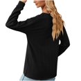 thumbnail image 5 of HKEJIAOI T-shirt Femme Col Rond Solide Mi-Lourd Long Sleeve Shirt, 5 of 5