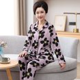 thumbnail image 1 of REDHOTYPE Femmes Matures Mode Imprimé Pyjama pour Dames Manches Longues Pantalon Long Coton Grande Taille Col Rond Tenue de Détente Ensemble Deux Pièces, 1 of 2
