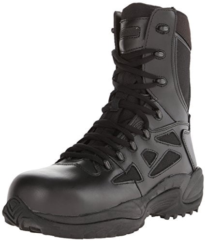 Reebok Bottes de Travail pour Hommes Stealth 8 Pouces à Lacets avec Fermeture Éclair Latérale à Embout Composite - Rb8874