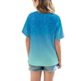 thumbnail image 4 of DecSea Girls Short Sleeve T shirt Kids Summer Oversized Gradient Crew Neck Tops Casual Basic Tee 5-14Years, 4 of 8