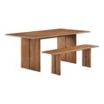 thumbnail image 2 of Modway Amistad 72" Rectangular Wood Dining Table and Bench Set in Walnut, 2 of 7