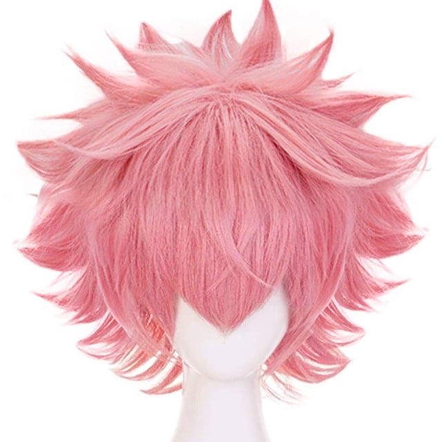 Pink Cosplay Wig Short Wavy Synthetic Wigs for Comic Strip Cosplay Wigs for Anime