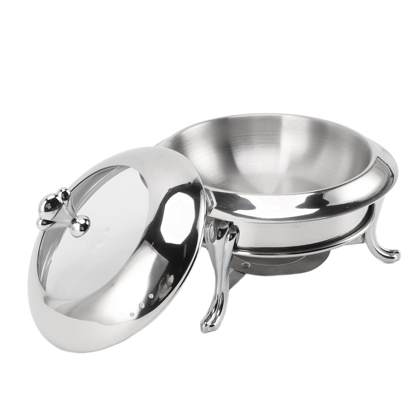 Round Chafing Dish Buffet Set, Stainless Steel Buffet Servers and Warmers Portable Catering Server Chafing Dishes for Buffet with Lid for Parties, Events, Wedding, Camping, Dinner