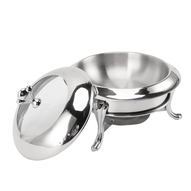 Round Chafing Dish Buffet Set, Stainless Steel Buffet Servers and Warmers Portable Catering Server Chafing Dishes for Buffet with Lid for Parties, Events, Wedding, Camping, Dinner