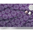 thumbnail image 2 of Soimoi Tissu Poly Georgette Violet Mandala & Imprimé Floral au Mètre 52 Pouces de Large, 2 of 3