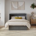 thumbnail image 3 of Monroe Solid Wood Frame Full Size Murphy Bed Chest with Mattress in Gray, 3 of 20