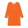 thumbnail image 5 of MeetoTime Robe de Performance pour Filles à Manches Longues, Couleur Unie, Col Rond, Extensible, Robe de Récital Scolaire, 4-14 Ans, Vêtements pour Enfants, 5 of 5