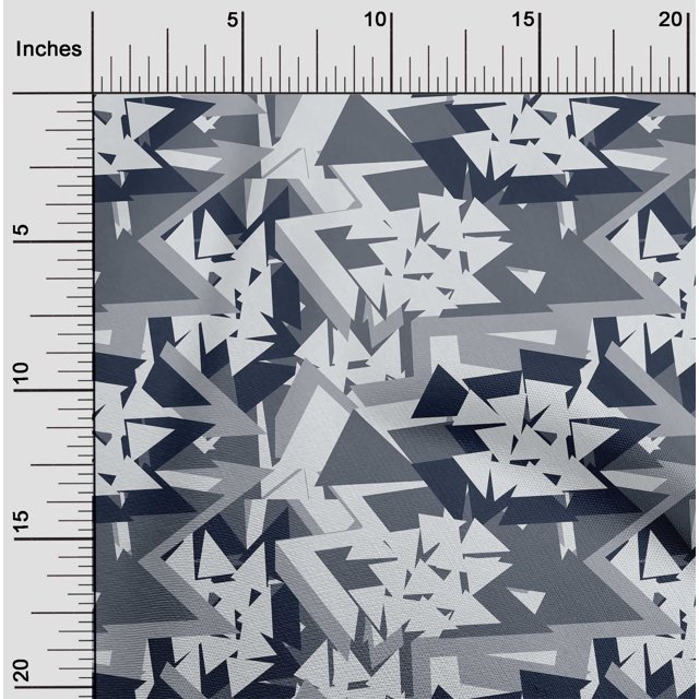 oneOone Cotton Poplin Fabric Triangle Geometric Printed Fabric 1 Yard 42 Inches Wide