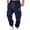 Navy, variant on AnuYalue Men's Cargo Pants Baggy Drawstring Tapered Sweatpants Elastic Waist Athletic Pants with Multi Pockets Dark Gray XL