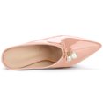 thumbnail image 4 of BLISSFUL STEP Mules à Talon Bloc pour Femmes avec Nœud en Perles Nude 7, 4 of 6