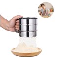 thumbnail image 3 of Flour and powdered sugar sieve, with handle, stainless steel, silver, 3 of 4