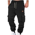 thumbnail image 1 of AherBiu Sweatpants For Men Fleece Lined Drawstring Elastic Waisted Joggers With Multi Pockets Outdoor Gym Workout Cargo Pants, 1 of 6