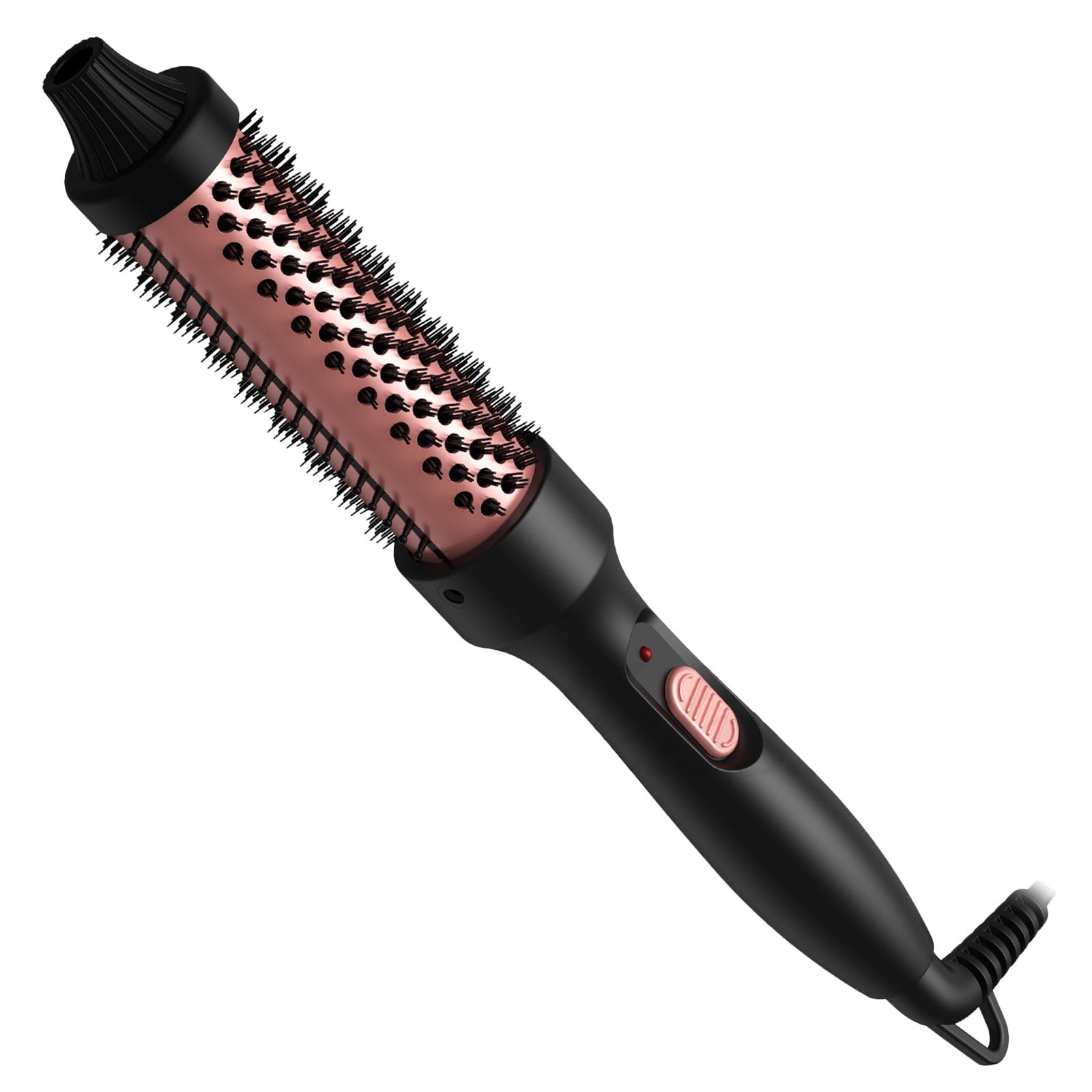 FSTDelivery 1.25 Inch Curling Iron Brush Ceramic 1 1/4 Inch Double PTC Heated Hair Curling Comb Tourmaline Ionic Hair Curler Curling Iron Dual Voltage for Traveling On Long, Medium Hair - Black