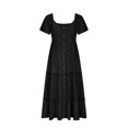 thumbnail image 3 of Robes d'Été Grande Taille pour Femmes 2024 Décontractées à Manches Courtes, Boutonnées, Col en V, à Étages, Ligne A, Fluides, Robe Midi de Plage avec Poches, Économisez jusqu'à 65 % de Rabais!, 3 of 5