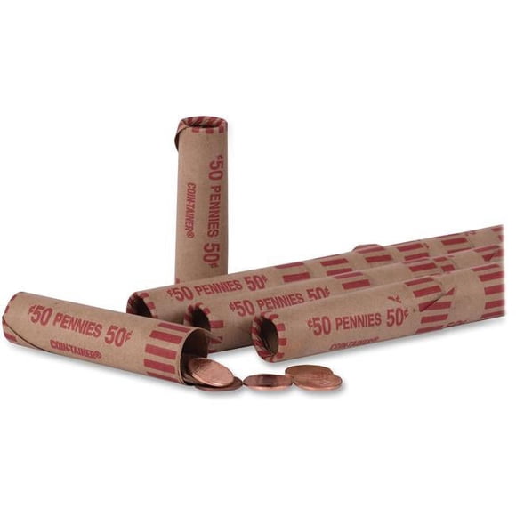 Coin-Tainer Enveloppes pour Pièces Penny, Rouge, 1 Unité