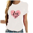 thumbnail image 2 of TIMIFIS T-Shirts de la Saint-Valentin pour Femmes Été Décontracté Manches Courtes Col Rond T-Shirt Mignon Imprimé Cœur d'Amour, 2 of 4
