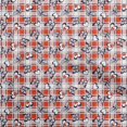 thumbnail image 1 of oneOone Rayon Orange Fabric Checks Heart & Sewing Material Print Fabric By The Yard 56 Inch Wide, 1 of 4