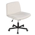 thumbnail image 1 of Gymax Chaise Croisée Sans Roues avec Siège Grand Rembourré Doux Hauteur Réglable Beige Moderne, 1 of 10