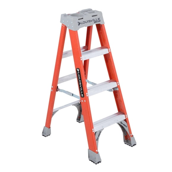 Louisville Ladder Escabeau en Fibre de Verre de 4 Pieds, Capacité de Charge de 300 Livres, Type IA, FS1504