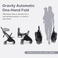 thumbnail image 3 of INFANS Lightweight Baby Stroller, One-Hand Gravity Fold, Compact Travel Stroller for Airplane with Aluminium Frame, Adjustable Backrest and Canopy, Foldable Infant Toddler Stroller, 3 of 9
