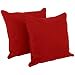 thumbnail image 3 of 25-inch Double-corded Solid Twill Square Floor Pillows with Inserts (Set of 2), Red, 3 of 5