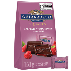 GHIRARDELLI Sac carré de framboises au chocolat noir, 151g