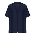 thumbnail image 4 of Women's Plus Size Cropped Cardigan Shrugs Short Sleeve Button Down Ribbed Knit Sweater Summer Kimono, 4 of 6