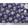 thumbnail image 2 of Soimoi Moss Tissu Georgette Feuilles, & Imprimés Floraux Roses au Mètre 42 Pouces de Large, 2 of 3