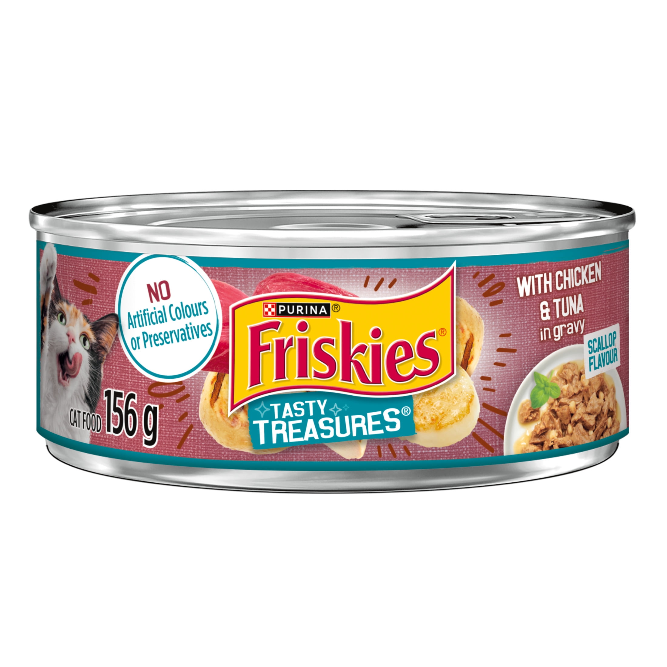 Friskies Tasty Treasures Chicken & Tuna, Wet Cat Food 156g