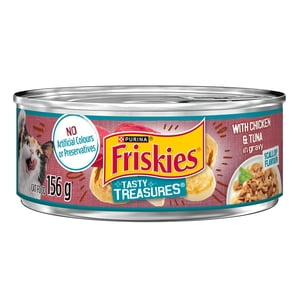 Friskies Tasty Treasures Poulet & Tuna, aliments pour chats mouillés 156g