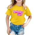 thumbnail image 1 of Hiiyo T-Shirt à Manches Courtes pour Grandes Filles, Col Ras du Cou, Imprimé de Lettres, Tailles 1-13, 1 of 3